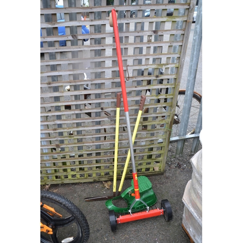 107 - Seeder, Lawn Aerator and long handled Shears