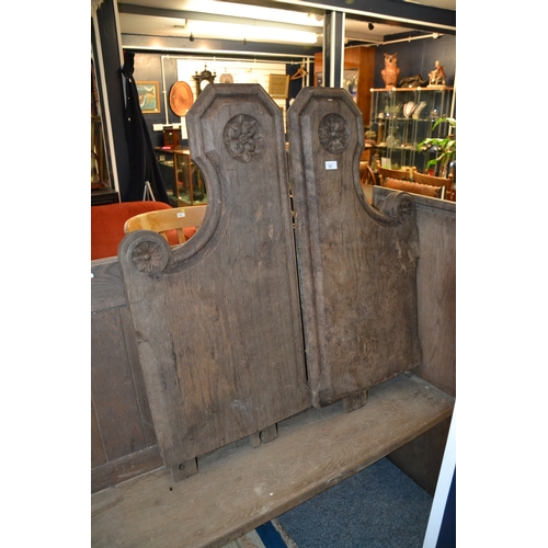 808 - Pair of carved oak C19 pew ends