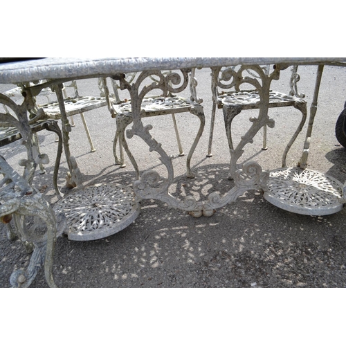 119a - 6 Cast aluminium chairs. 3 for spares and repairs