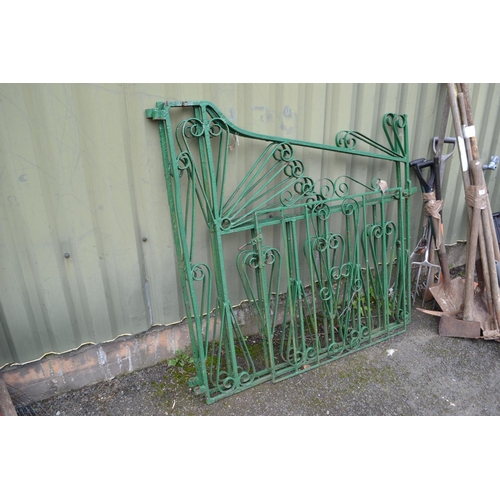 123 - Pair of Green and Black Bench Ends