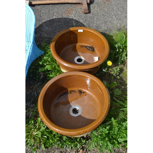 145 - Pair of circular sinks