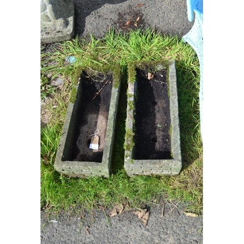 147 - Pair of small trough planters