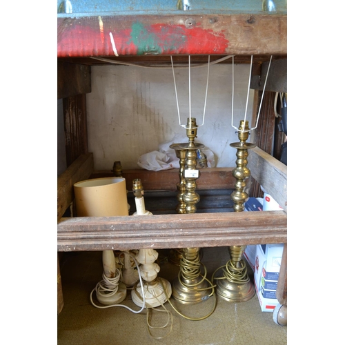 16 - 7 table lamps (all AF) inc. 3 brass