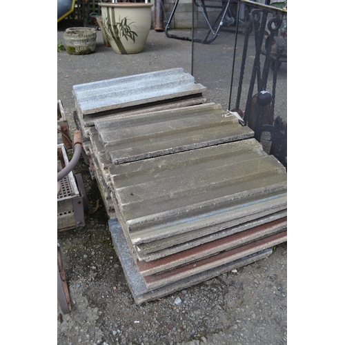 172 - Quantity of concrete roofing tiles. each tile is 42cm x 21 cm