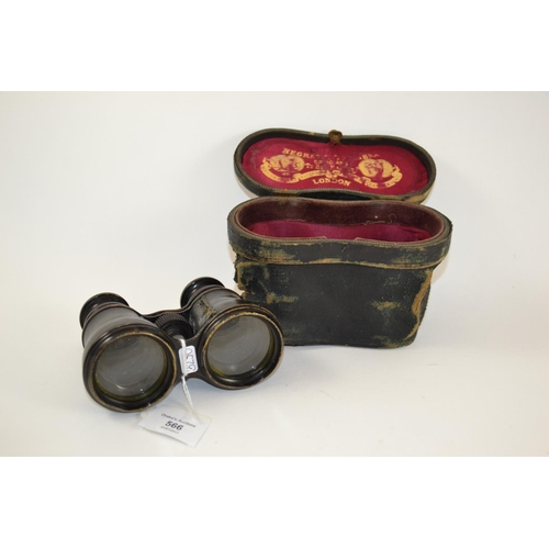 562 - 2 pairs of cased opera glasses, 1 marked London, 1 marked Italy.