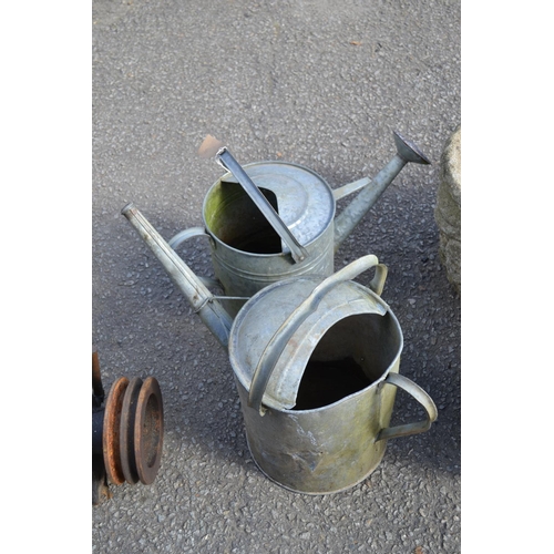 197 - 2 Galvanised watering cans