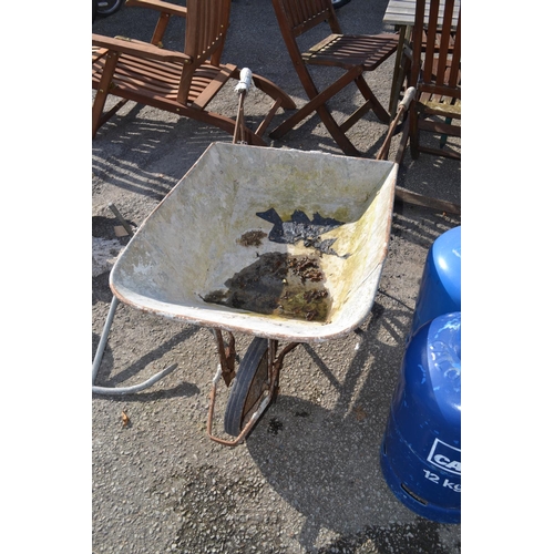 202 - Galvanised vintage wheel barrow