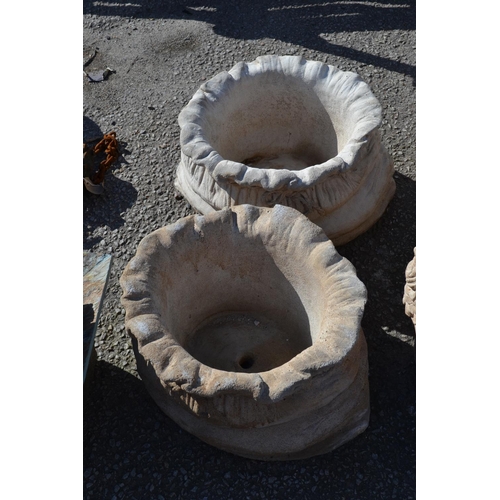 207 - Pair of large sack shaped planters