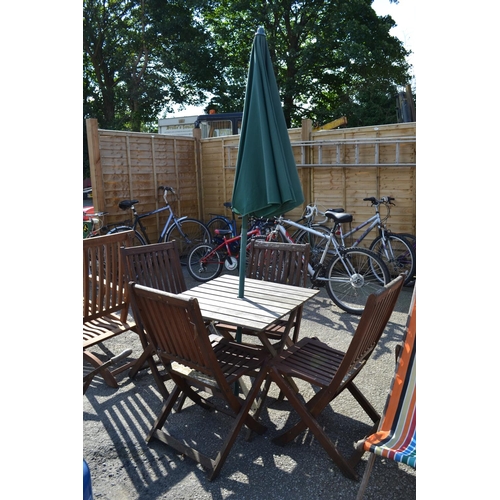 218 - Teak garden table & 4 chairs