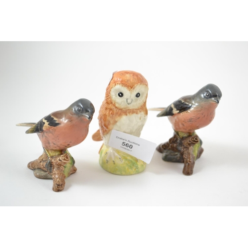 560 - Beswick owl & chaffinches