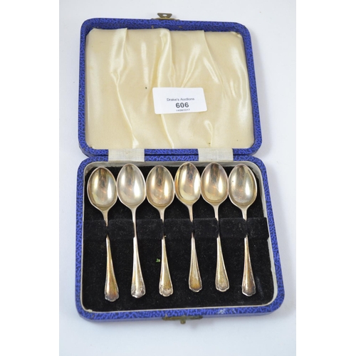 606 - Set of six HM Silver teaspoons