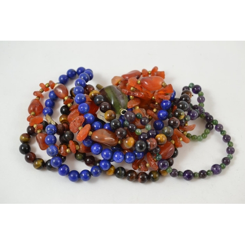 622 - Lapis & other hard stone necklaces