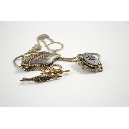 661 - Yellow metal & silver jewellery items