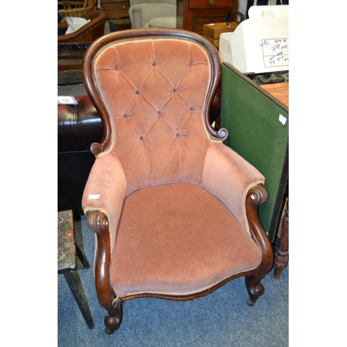 705 - Victorian button backed nursing chair