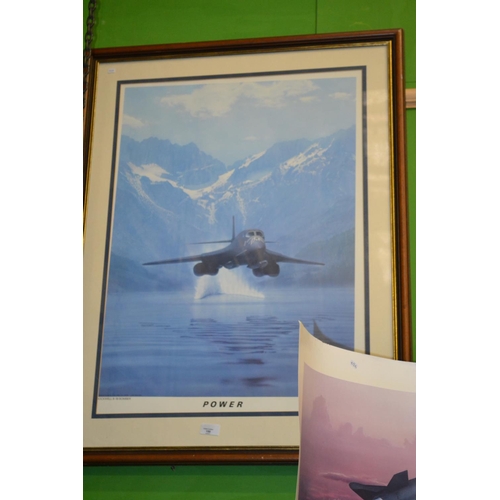 150 - Signed Dru Blair framed picture of 'Power' & 'The Final Ascent' aviation pictures