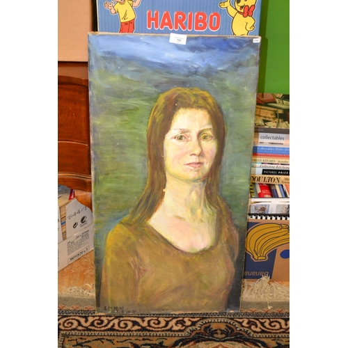 162 - Oil on canvas portrait of a lady