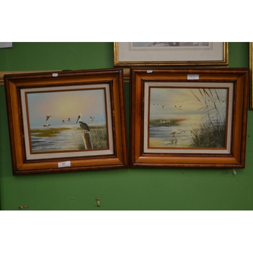 195 - Pair of oils on canvas of birds signed Edmonson