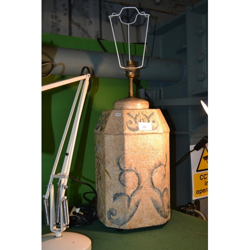 239 - Large modern lamp base with floral decoration