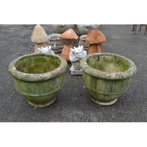 107 - Pair of concrete garden planters