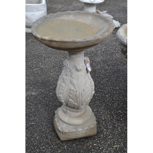 120 - Vineyard style bird bath adorned with vine leaves