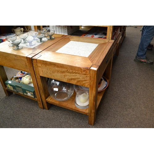 347 - One drawer coffee table with inlaid panel. With option on the next