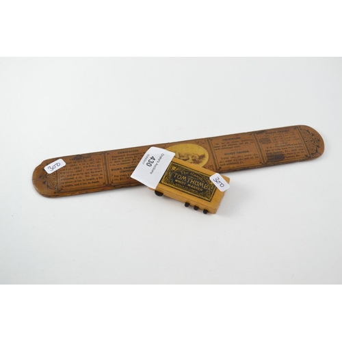 430 - Miniature bridge marker & postal ruler