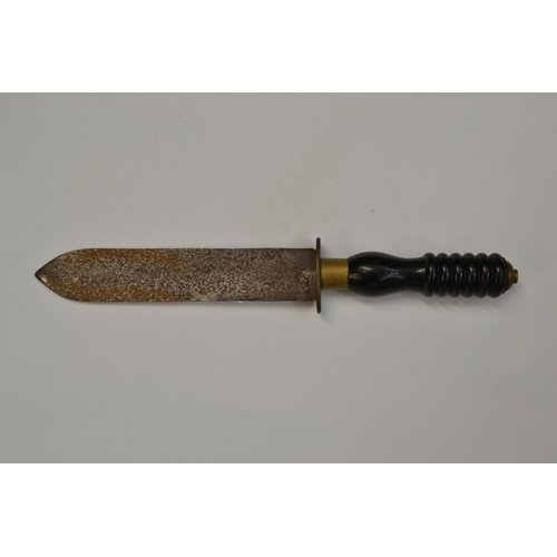 444 - Divers knife with black ebonite handle in the style of Siebe Gorman