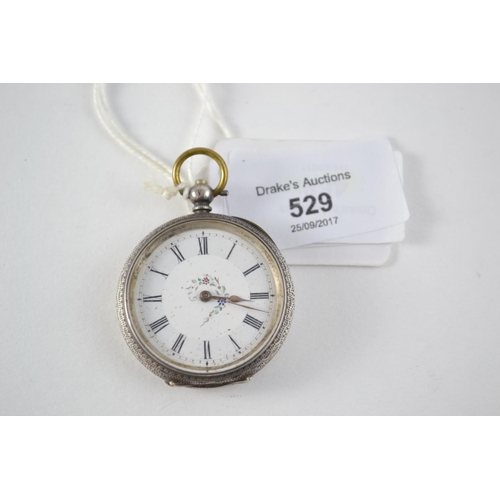 529 - Ladies silver pocket watch