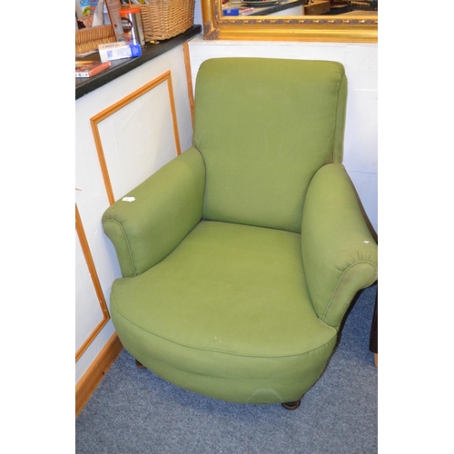 601 - Large green vintage armchair