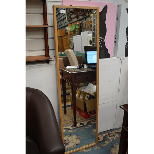 606 - Modern oak framed tall mirror