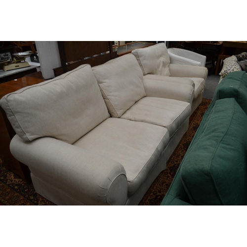 704 - Large cream Laura Ashley two seater sofa & arm chair