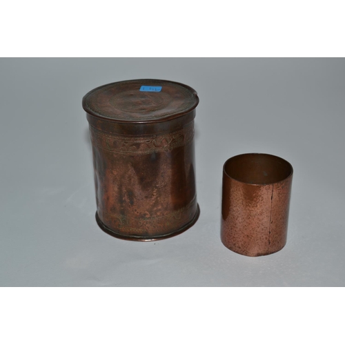 561 - Indian copper tea caddy & one other