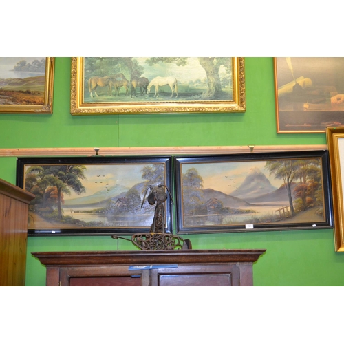 181 - Pair of oils on canvas of lake land scenes