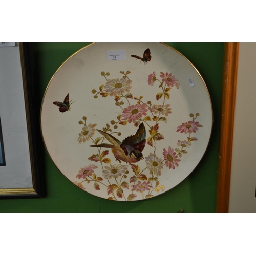 280 - Large hand painted cabinet plate, dia. 36cm