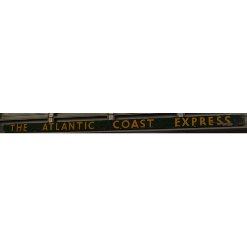 736 - Atlantic Coast Express, Southern Railway, wooden sign. Approx 330cm long