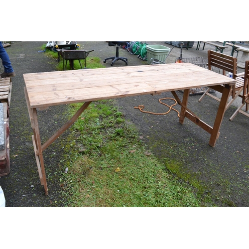 106 - Folding wooden based trestle table (with option on next 1)