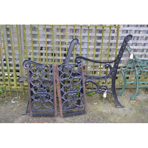 119 - Flower backed garden bench ends & back