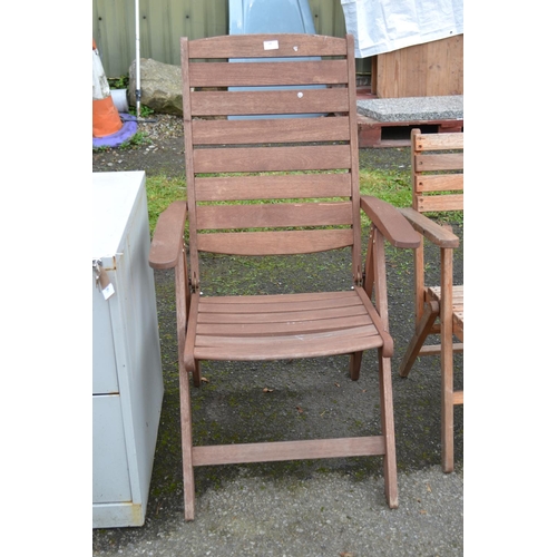 130 - Teak reclining garden chair