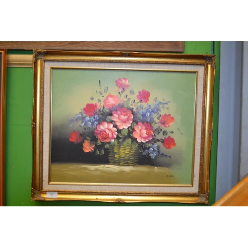 177 - Gilt Framed Oil on Canvas of a vase of flowers.