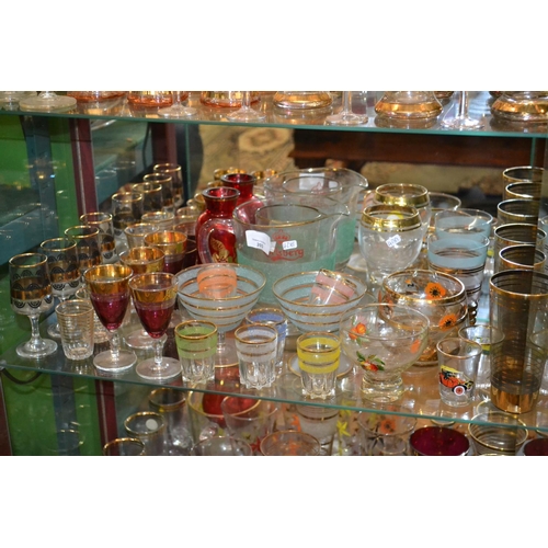 203 - All Czechoslovakian on shelf, inc. shot glasses