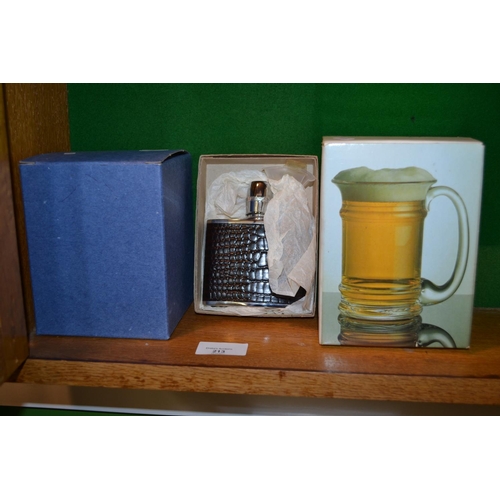 213 - 2 tankards & hipflask