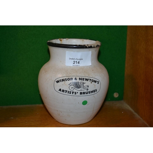 214 - Vintage Windsor Newtons brush pot