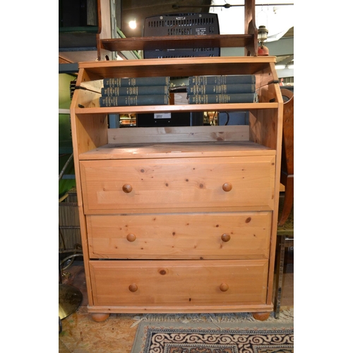 219 - Pine baby changing unit with 3 drawers