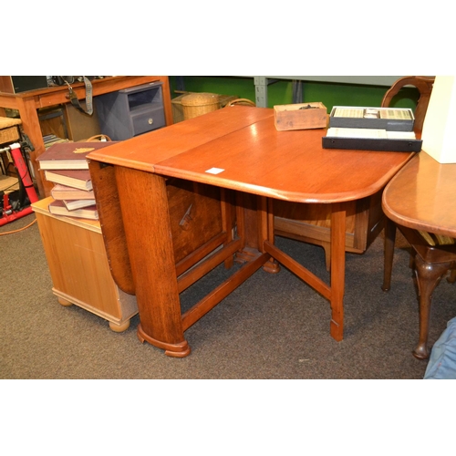 337 - Modern Slimline Oak Drop Leaf Table