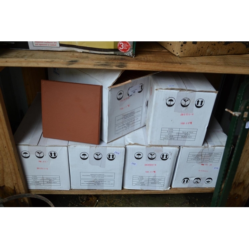 68 - 6 boxes of terracotta tiles (15cm x 15cm). 22 per box.