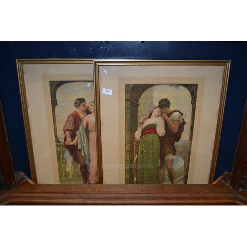 501 - Pair of Victorian Romantic Lovers Prints