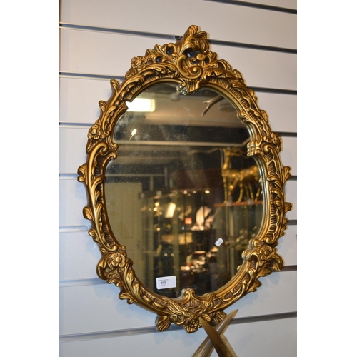 505 - Gilded Plaster Oval Mirror