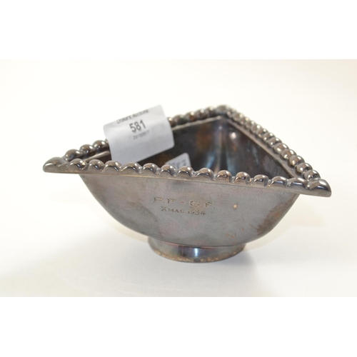 581 - Edinburgh Silver Nibbles Dish Gross Weight 163g