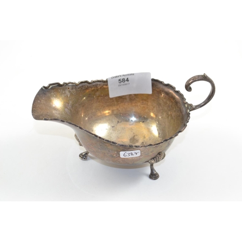 584 - HM Sheffield Silver Sauce Boat Gross Weight 61g