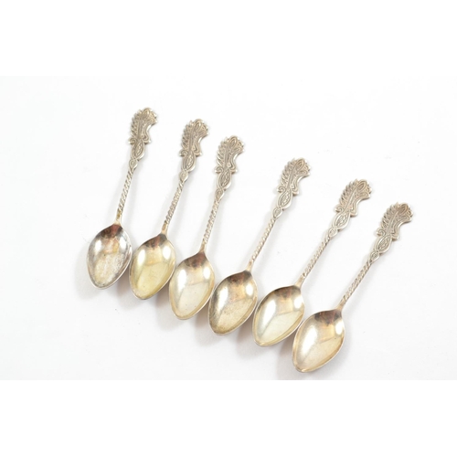 587 - Set of 6 Silver far eastern coffee spoons